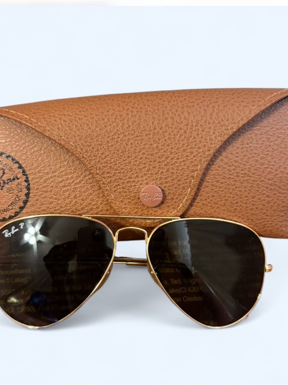 Ray-Ban Gold Frame Sunglasses with Brown Lenses